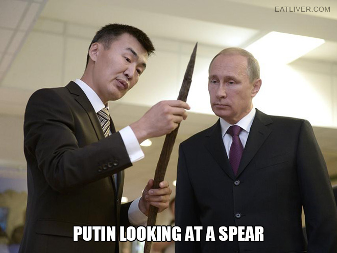 Putin looking at things.