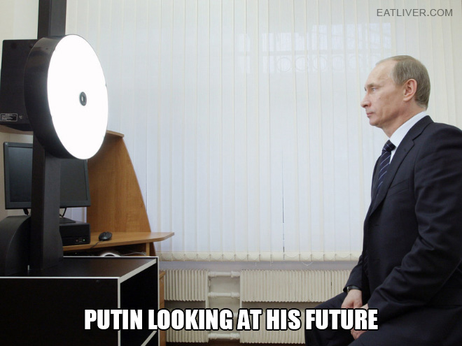 Putin looking at things.