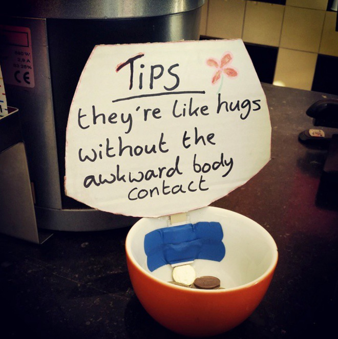 Clever way to get more tips.