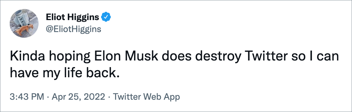 Reaction to Elon Musk buying Twitter.