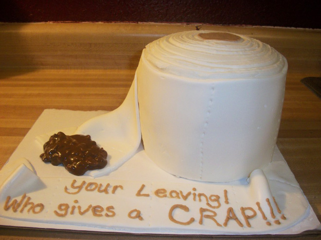 Funny farewell cake.
