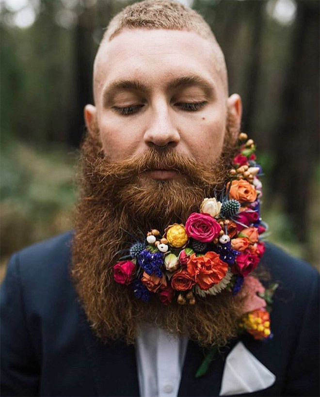 Flower beard trend.