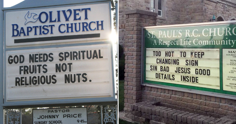 Clever And Funny Church Signs