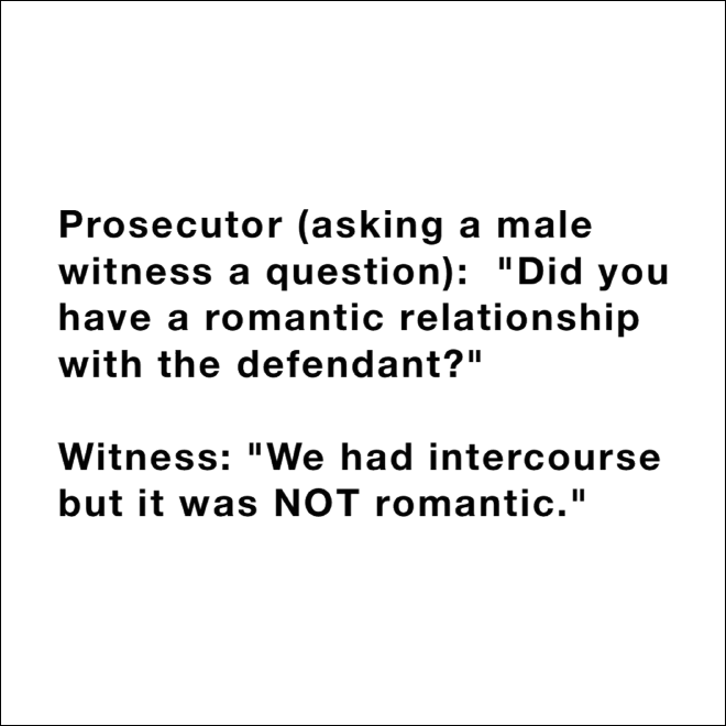 Funny courthouse conversation.
