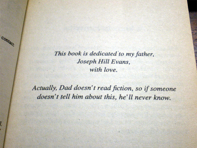 Brilliant book dedication.