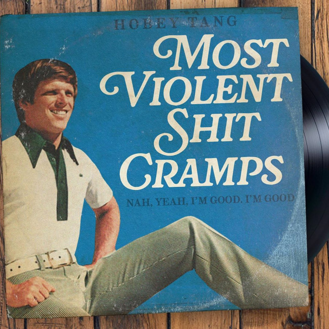 Vintage music album cover parody.