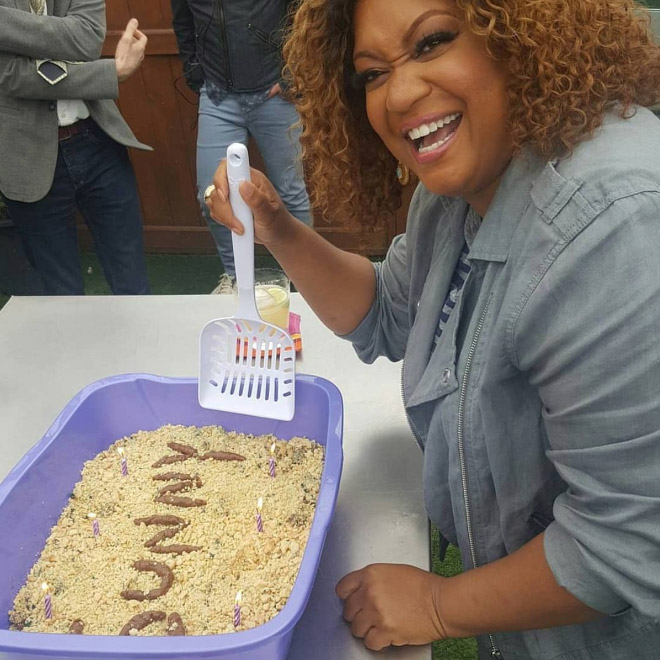 Kitty litter cake.