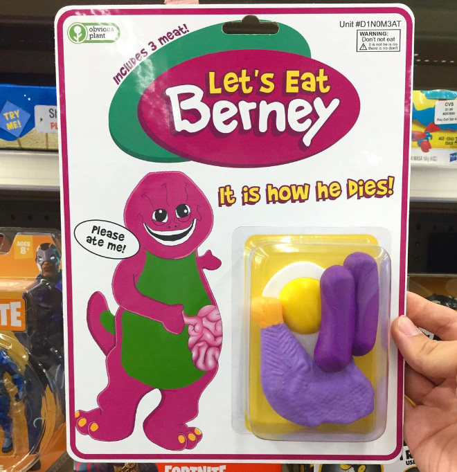 Fake toy planted in real store by a prankster.