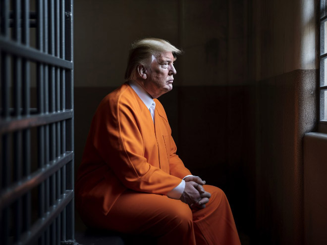 AI-generated image of Trump in prison.