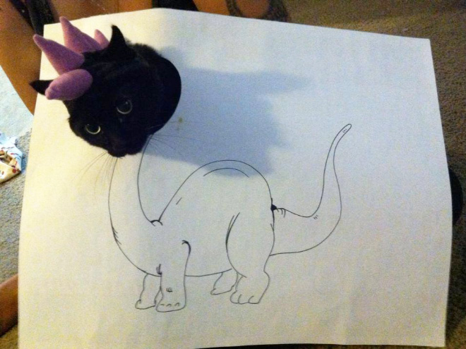 How to turn your ordinary cat into a dinosaur...