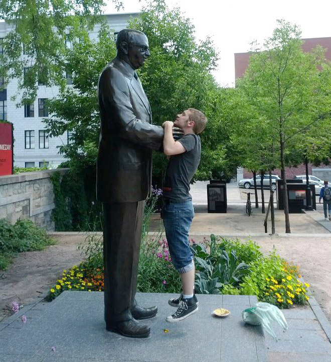 Statues are beating up people!