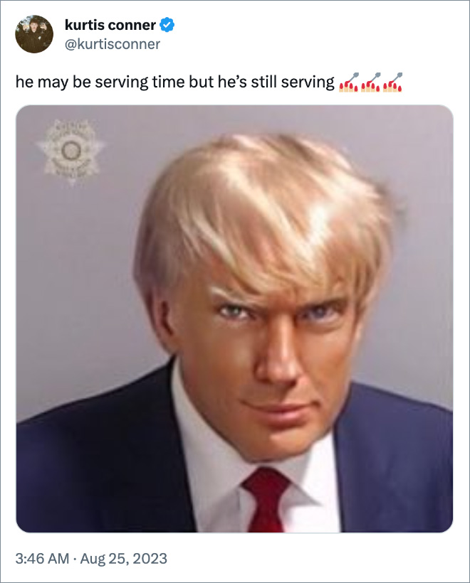 Trump mugshot is getting all kinds of funny reactions.