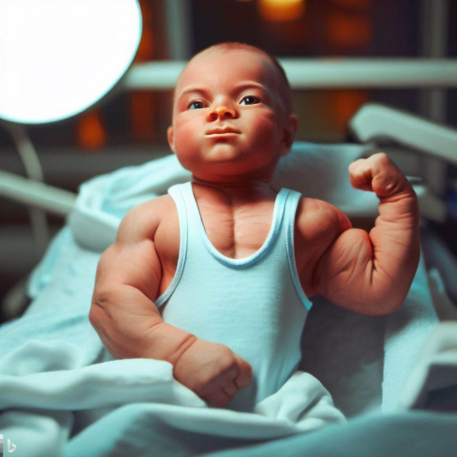 Baby Bodybuilding: AI-Generated Picture Gallery