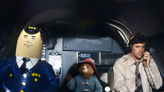 Paddington Bear inserted into iconic movie scenes.