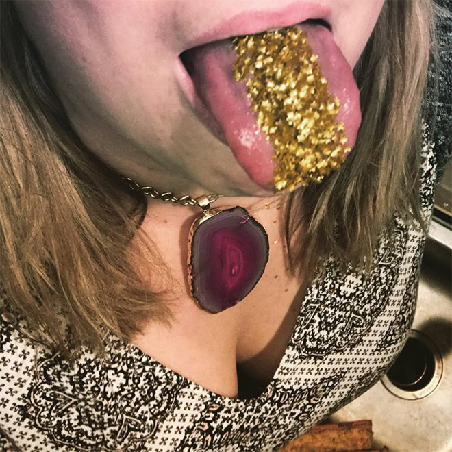 So people are licking glitter for attention...