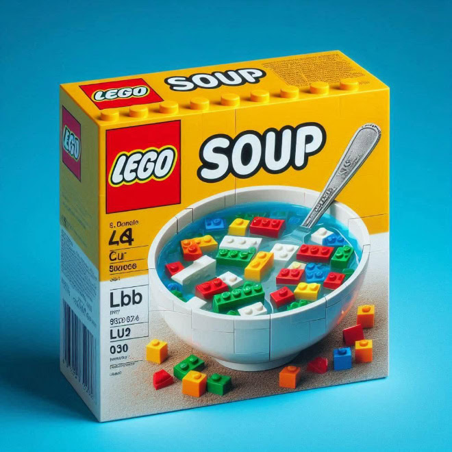 Funny LEGO set, created by AI.