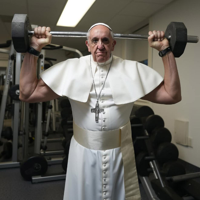 Pope enjoying his free time.